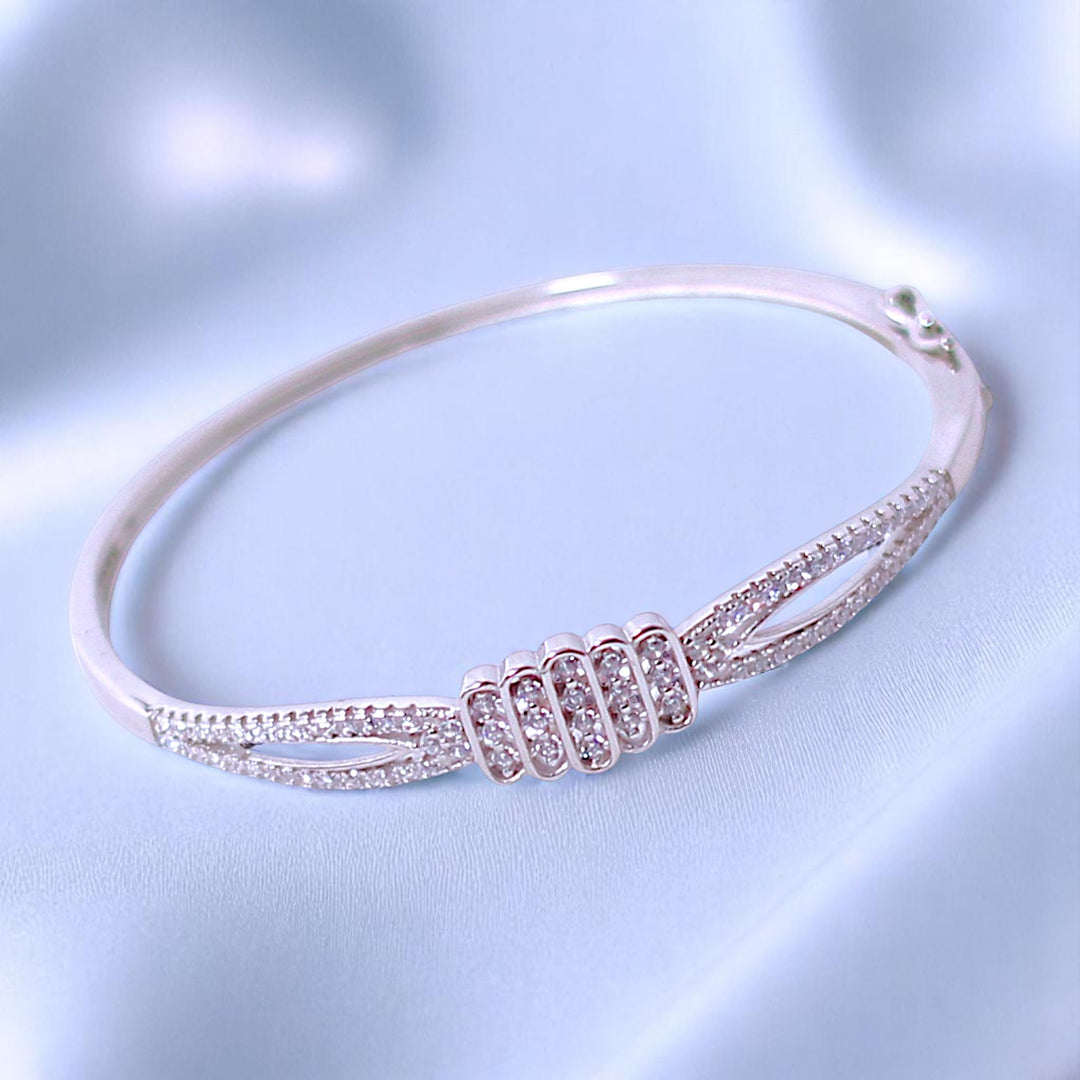 925 Sterling Silver Elegant Cz Bangles for Women