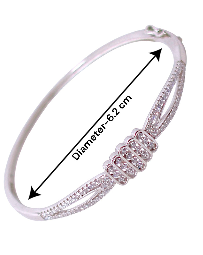 925 Sterling Silver Elegant Cz Bangles for Women