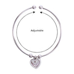 Load image into Gallery viewer, 925 Streling Silver Double Heart Cz Charm Bangle For Women/Girl
