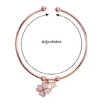 Load image into Gallery viewer, 925 Streling Silver Rose Gold Plated Clover &amp; Star Charm Bangle for Women/Girl
