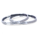 Load image into Gallery viewer, 925 Sterling Silver Intricate Leaf and Swirl Engraved Bangles for Women
