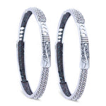 Load image into Gallery viewer, 925 Sterling Silver Intricate Leaf and Swirl Engraved Bangles for Women
