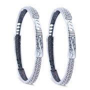 925 Sterling Silver Intricate Leaf and Swirl Engraved Bangles for Women