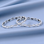 Load image into Gallery viewer, 925 Sterling Silver Twisted Design Bangle with 6 cm Diameter Bangle For Women
