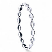 925 Sterling Silver Twisted Design Single Bangle for Women