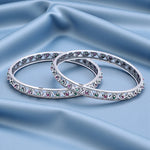 Load image into Gallery viewer, 925 Sterling Silver Swirl Design Pink &amp; Green CZ Bangle For Women
