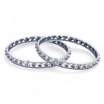 Load image into Gallery viewer, 925 Sterling Silver Swirl Design Pink &amp; Green CZ Bangle For Women
