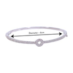 Load image into Gallery viewer, 925 Sterling Silver CZ Circle Charm Bangle for Women/Girls
