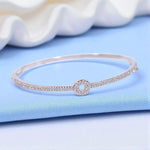 Load image into Gallery viewer, 925 Sterling Silver CZ Circle Charm Bangle for Women/Girls
