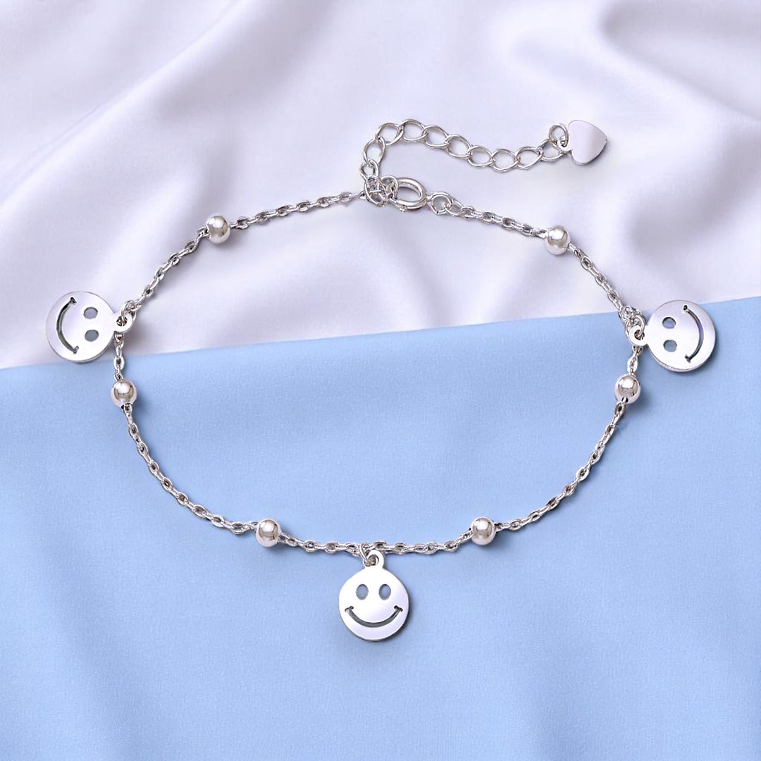 Taraash 925 Sterling Silver Smiley Bracelet For women