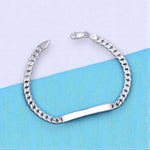 Load image into Gallery viewer, 925 Sterling Silver Curb Chain 8 Inch Id Bracelet for Mens
