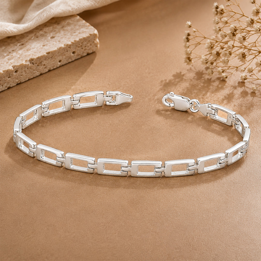 Taraash 925 Sterling Silver Bracelet For Men Silver-BR0902S
