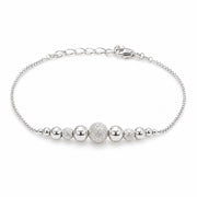 925 Sterling Silver Frosted Balls Design Bracelet For Women