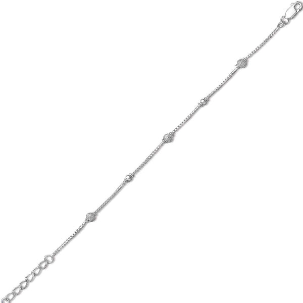 Taraash 925 Silver Silver Bead Chain Bracelet For Women