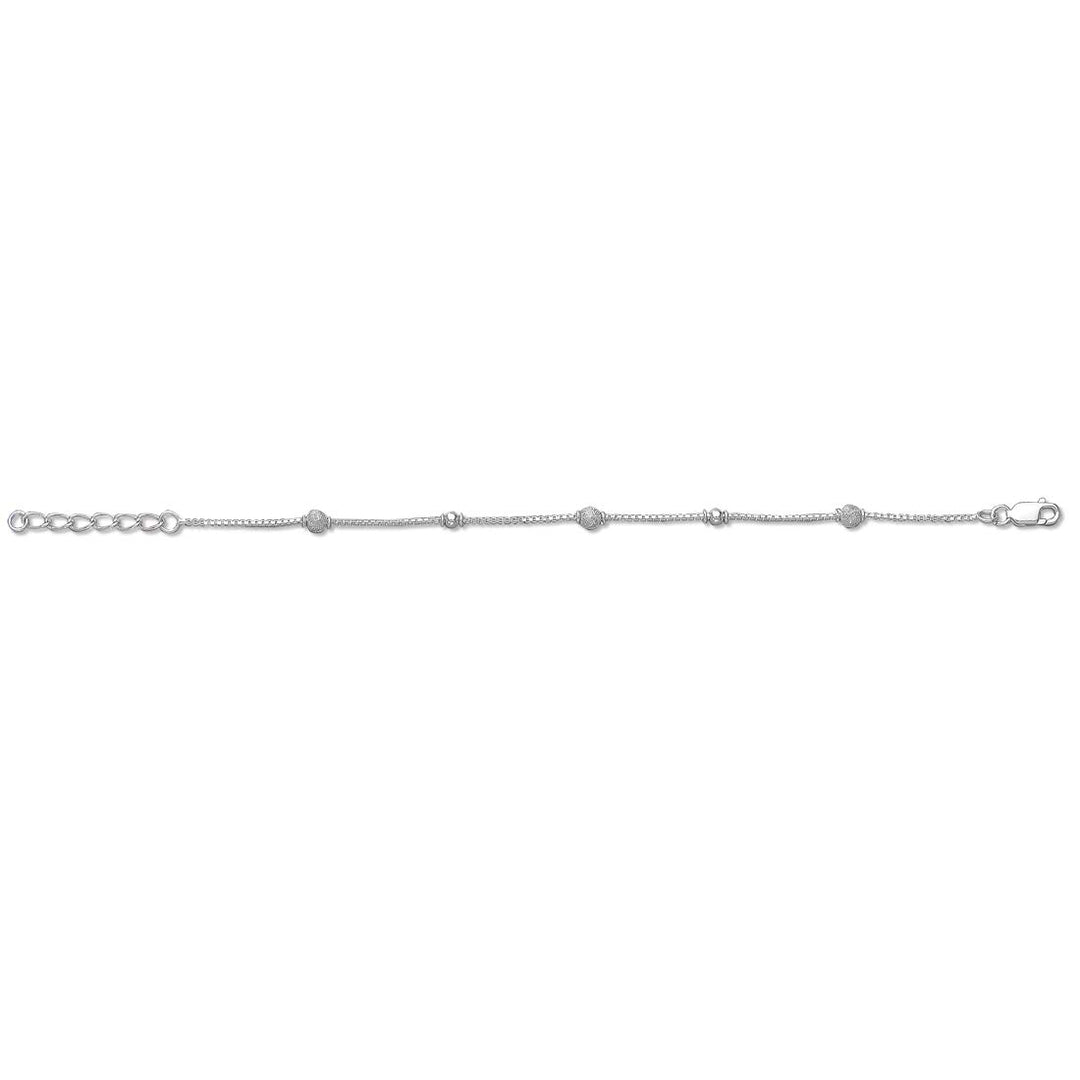 Taraash 925 Silver Silver Bead Chain Bracelet For Women