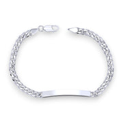 925 Sterling Silver Curb Chain ID Bracelets for Men