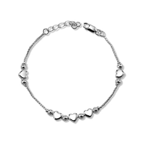 Taraash Heart Sterling Silver Bracelet For Women | 925 Pure Silver Bracelet For Women | Silver Bracelet