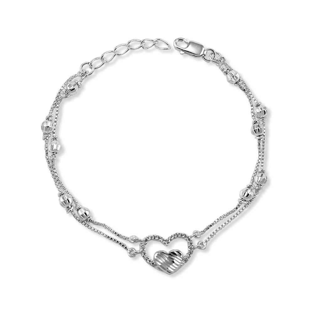 Taraash 925 Sterling Heart Silver Bracelet For Girls Silver Bracelet
