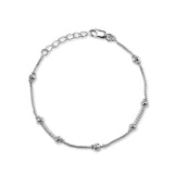 Taraash 925 Sterling Beaded Silver Bracelet For Girls | Silver Bracelet For Women | Silver Bracelet