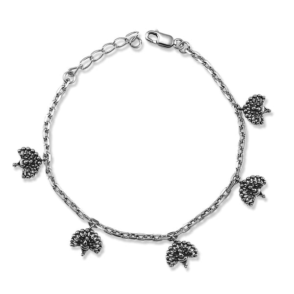 Taraash 925 Sterling Peacock Silver Bracelet | Bracelet For Women | Bracelet For Girls