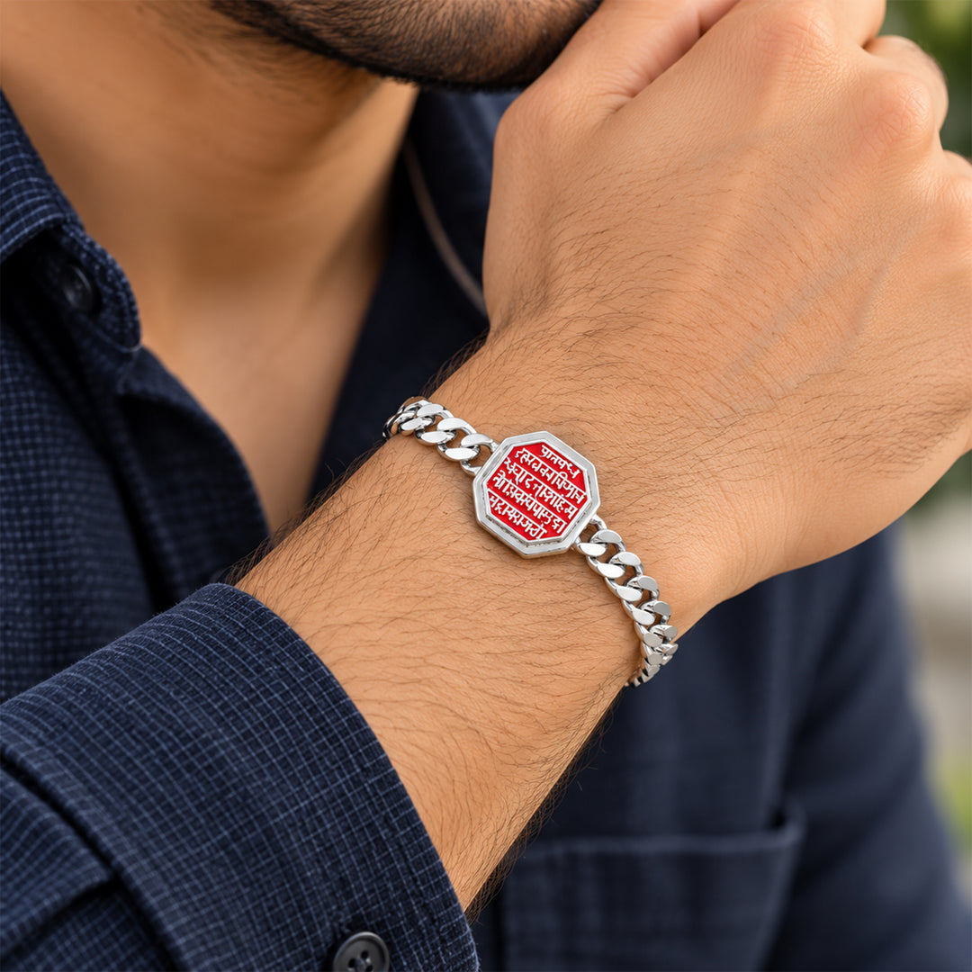 925 Sterling Silver Rajmudra Bracelet for Men Pure Silver