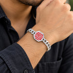 Load image into Gallery viewer, 925 Sterling Silver Rajmudra curb chain Bracelet for Men