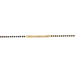 Load image into Gallery viewer, 925 Sterling Silver Bracelet for Kids with Gold-Toned Bar and Black Beads
