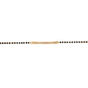 925 Sterling Silver Bracelet for Kids with Gold-Toned Bar and Black Beads