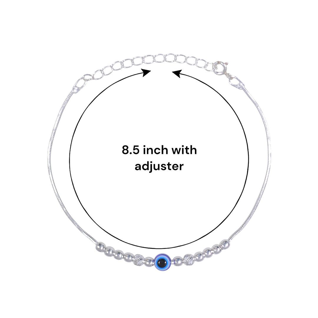 925 Sterling Silver Evil Eye Beads Design Rakhi for Brother