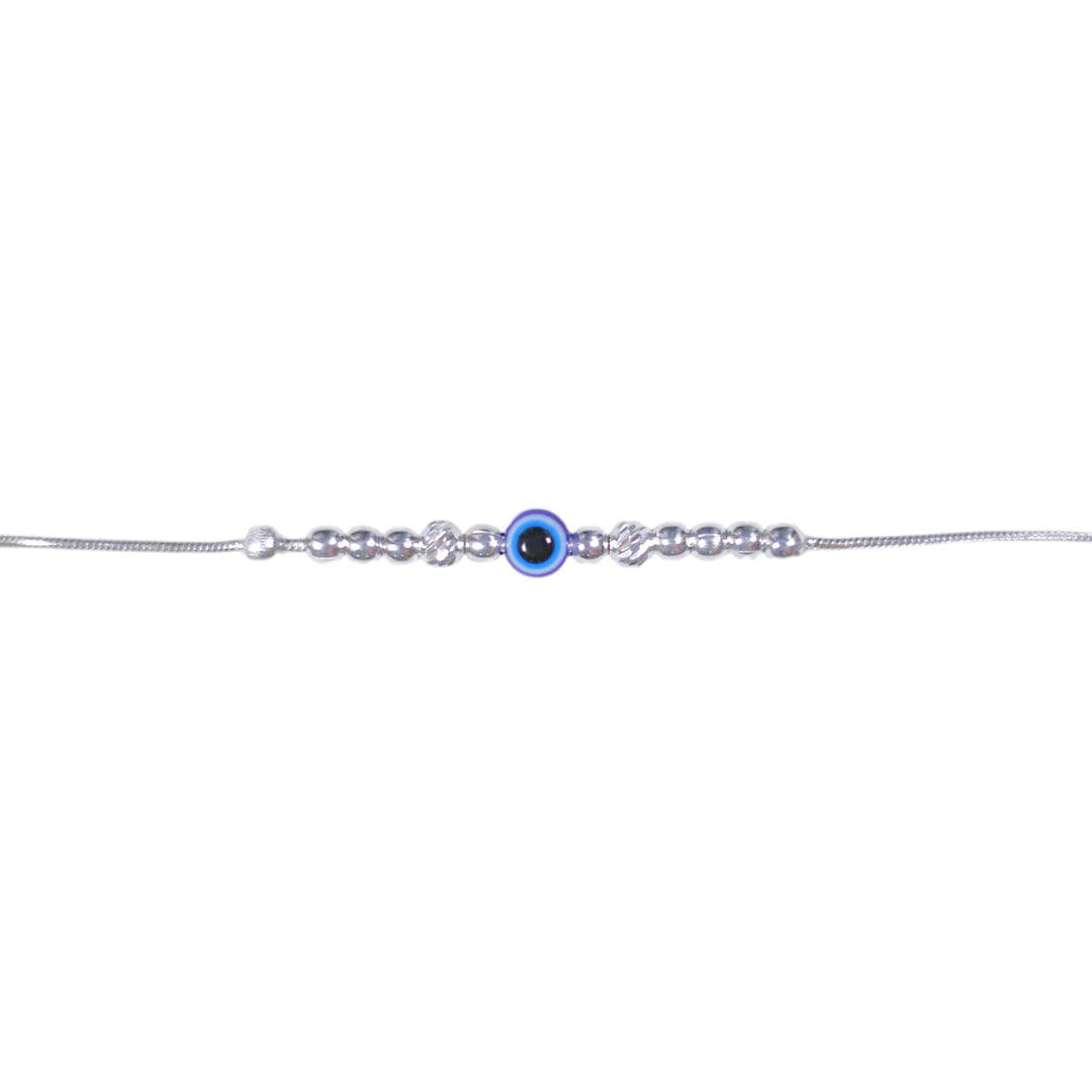 925 Sterling Silver Evil Eye Beads Design Rakhi for Brother