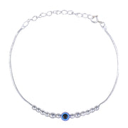 925 Sterling Evil Eye Beaded Rakhi Rakhi for Brother