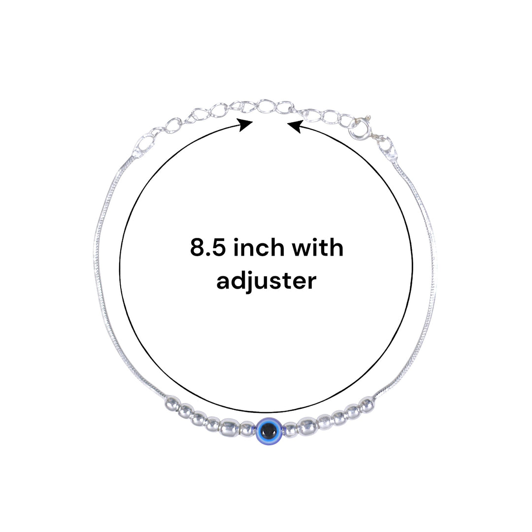925 Sterling Evil Eye Beaded Rakhi Rakhi for Brother