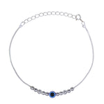 Load image into Gallery viewer, 925 Sterling Silver Evil Eye &amp; Silver Balls Rakhi For Brother
