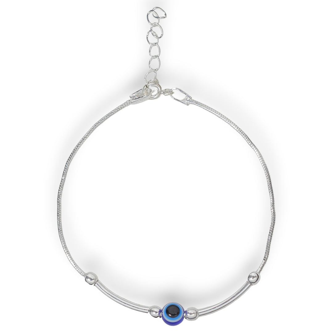 925 Sterling Silver Evil Eye Silver Beads Rakhi For Brother