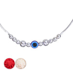 Load image into Gallery viewer, 925 Sterling Silver Evil Eye Multi Beaded Rakhi Bracelet for Men
