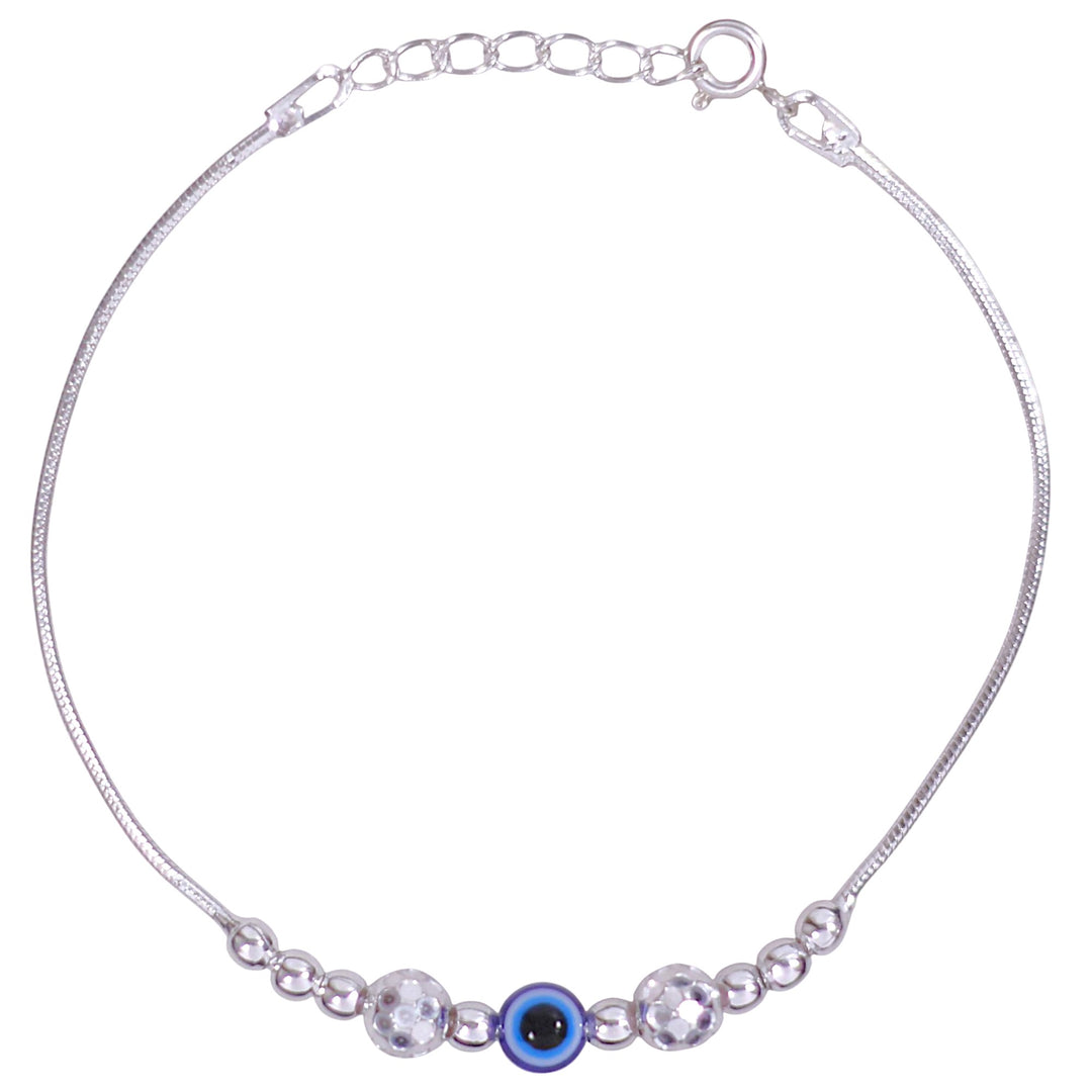 925 Sterling Silver Evil Eye Rakhi – Stylish Safeguard for Your Brother