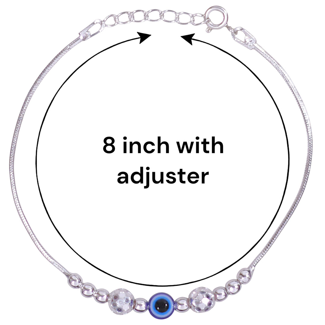 925 Sterling Silver Evil Eye Rakhi – Stylish Safeguard for Your Brother