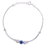 Load image into Gallery viewer, 925 Sterling Silver Evil Eye Beaded Rakhi Bracelet for Brother
