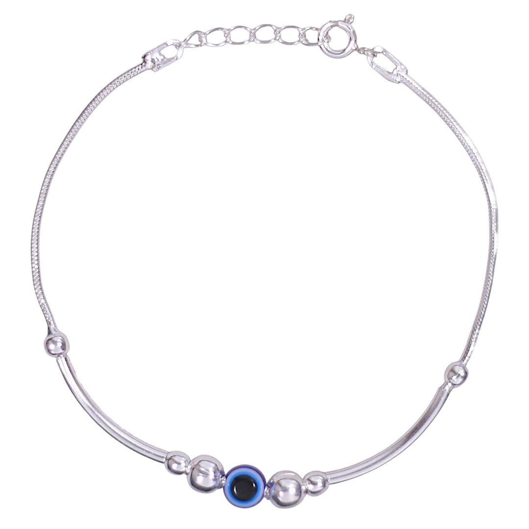 925 Sterling Silver Evil Eye Beaded Rakhi Bracelet for Brother