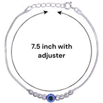 Load image into Gallery viewer, 925 Sterling Silver Multi Beaded Evil Eye Silver Rakhi for Brother/Men
