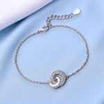 Load image into Gallery viewer, 925 Sterling Silver Interlink Double CZ Circle Bracelet for Women
