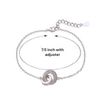 Load image into Gallery viewer, 925 Sterling Silver Interlink Double CZ Circle Bracelet for Women
