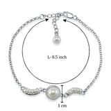 Taraash 925 Sterling Silver CZ Pearl Bracelet For Women