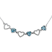 Taraash 925 Sterling Silver CZ Heart Bracelet For Women