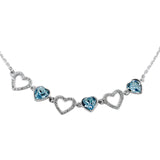 Taraash 925 Sterling Silver CZ Heart Bracelet For Women