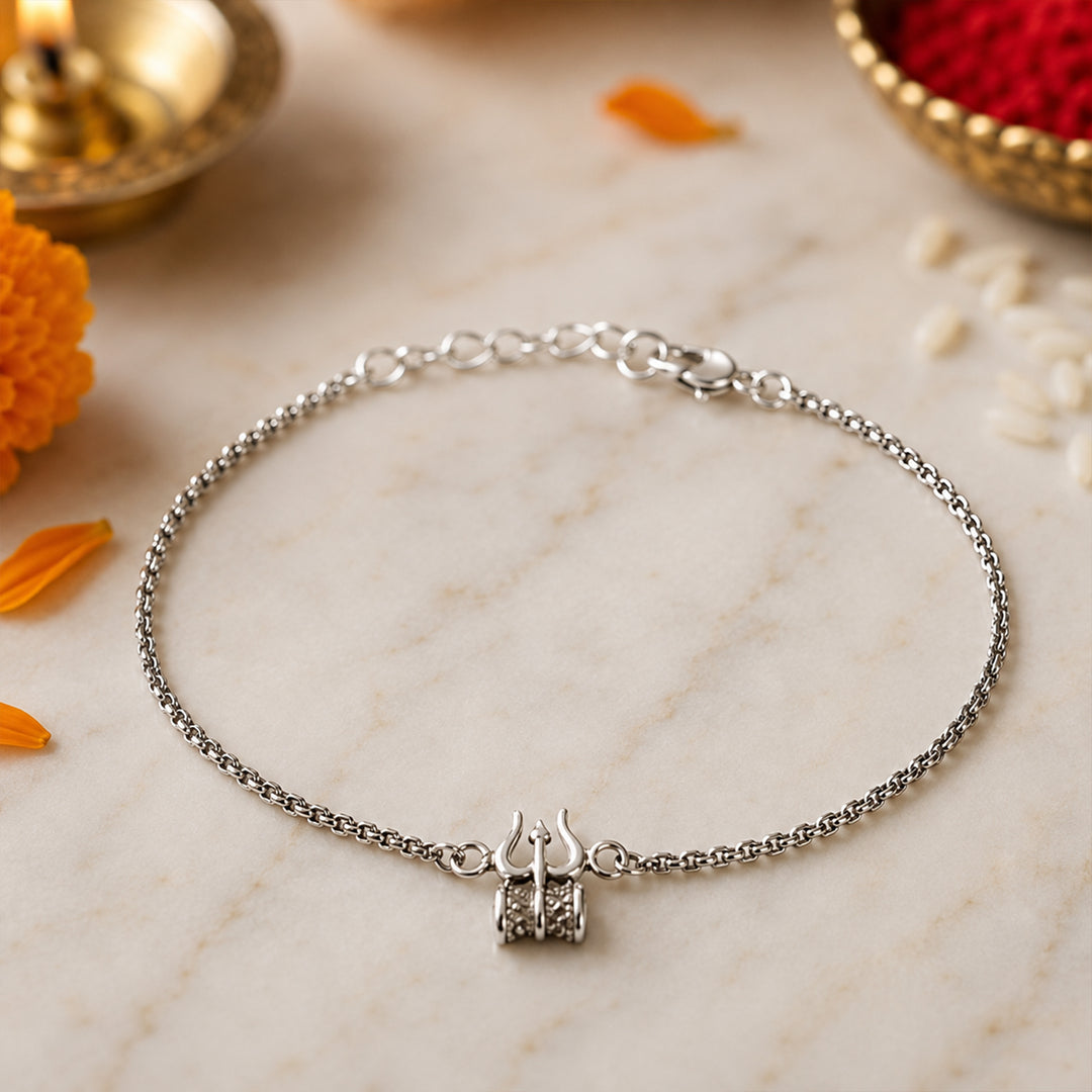 Taraash 925 Sterling Silver Trishul Rakhi For Brother