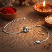Taraash 925 Sterling Silver Ganpati Rakhi Gift For Brother