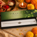 Load image into Gallery viewer, 925 Sterling Silver Antique-Finish Ganesha 8 inch Rakhi for Brother