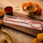 Load image into Gallery viewer, 925 Pure Silver Hanuman Rudraksha Thread Rakhi for Brother