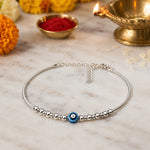 Load image into Gallery viewer, 925 Sterling Silver Rakhis Evil Eye Rakhi for Brother